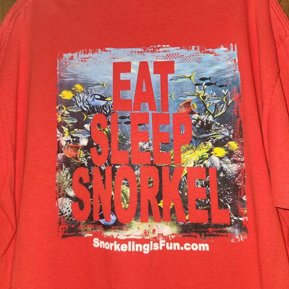 Eat Sleep Snorkel Key Largo Souvenir Short Sleeve T-shirt Size XL